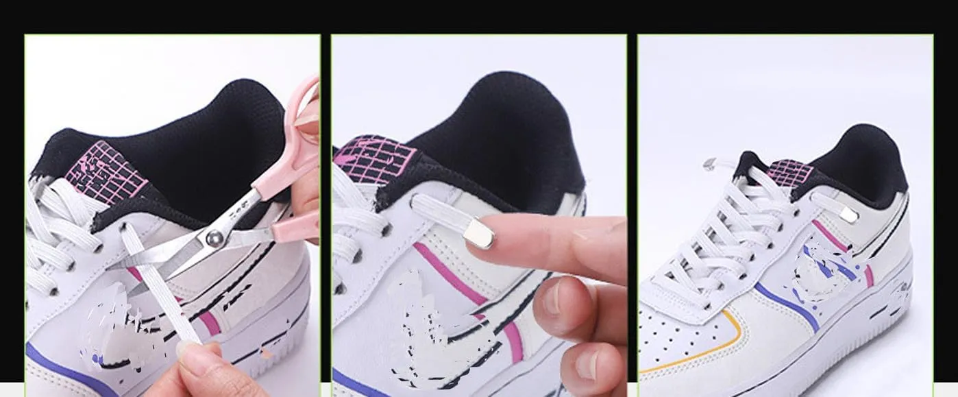 2 Pairs Flat Shoe Laces Luxury Light Up Glow in the Dark No Tie Sneakers Shoelaces for Party Dancing Skating