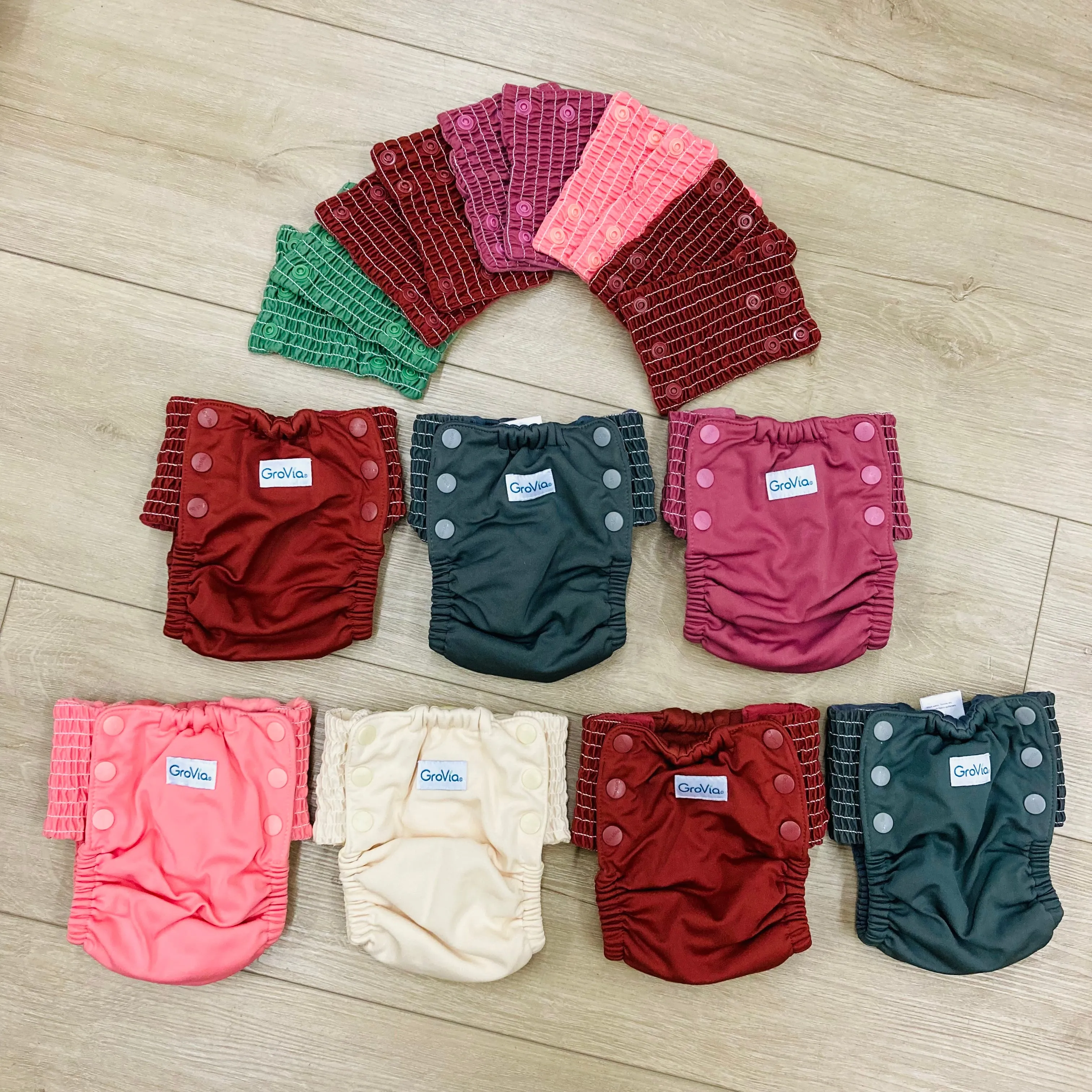 7-Pack GroVia Trainers with Extra Side Panels, Gently Used