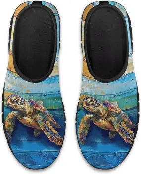 Binienty Casual Sneakers for Women Men Sea Turtle Animal Print Loafers Arch Support Low Cut Platform Loafers