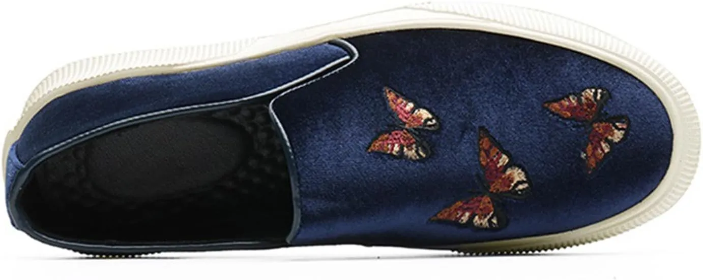 ByErz Men's Luxury Velvet Penny Loafer Shoes Noble Slip-On Suede Loafers Smoking Slippers
