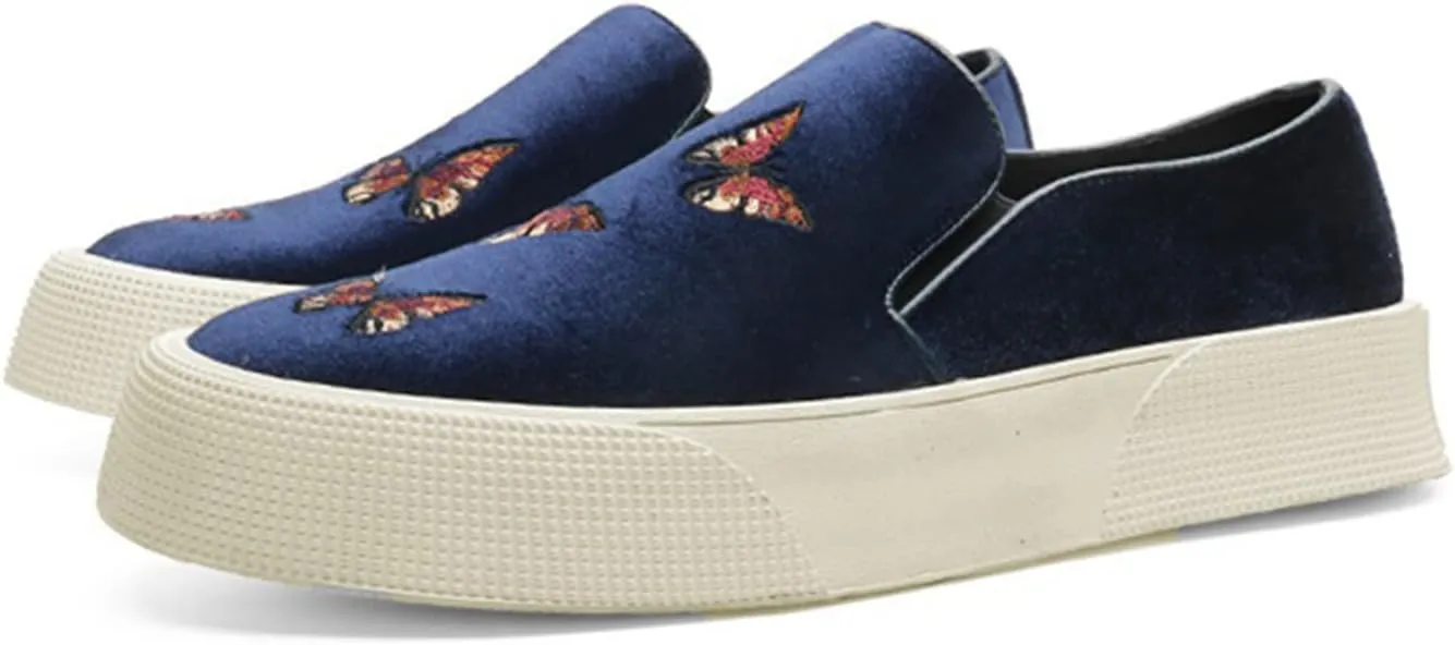 ByErz Men's Luxury Velvet Penny Loafer Shoes Noble Slip-On Suede Loafers Smoking Slippers