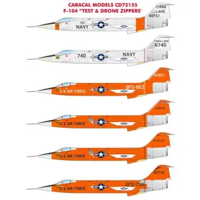 Caracal Models 72155 Lockheed F-104 F-104 Test & Drone Zippers