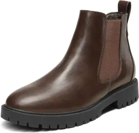 DREAM PAIRS Women's Low Heel Chelsea Ankle Boots Fashion Slip On Elastic Fall Booties Shoes