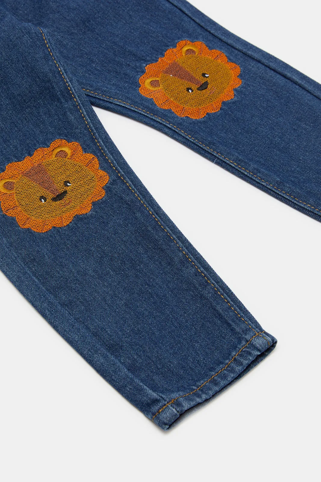 Infant Boys Blue Lion Novelty Jean