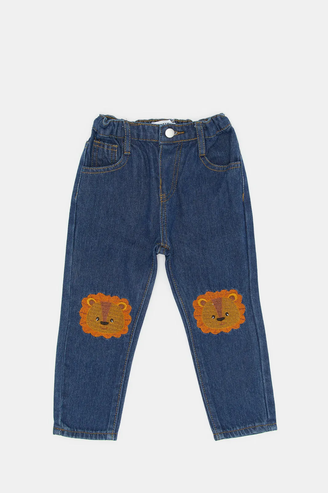Infant Boys Blue Lion Novelty Jean