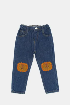 Infant Boys Blue Lion Novelty Jean