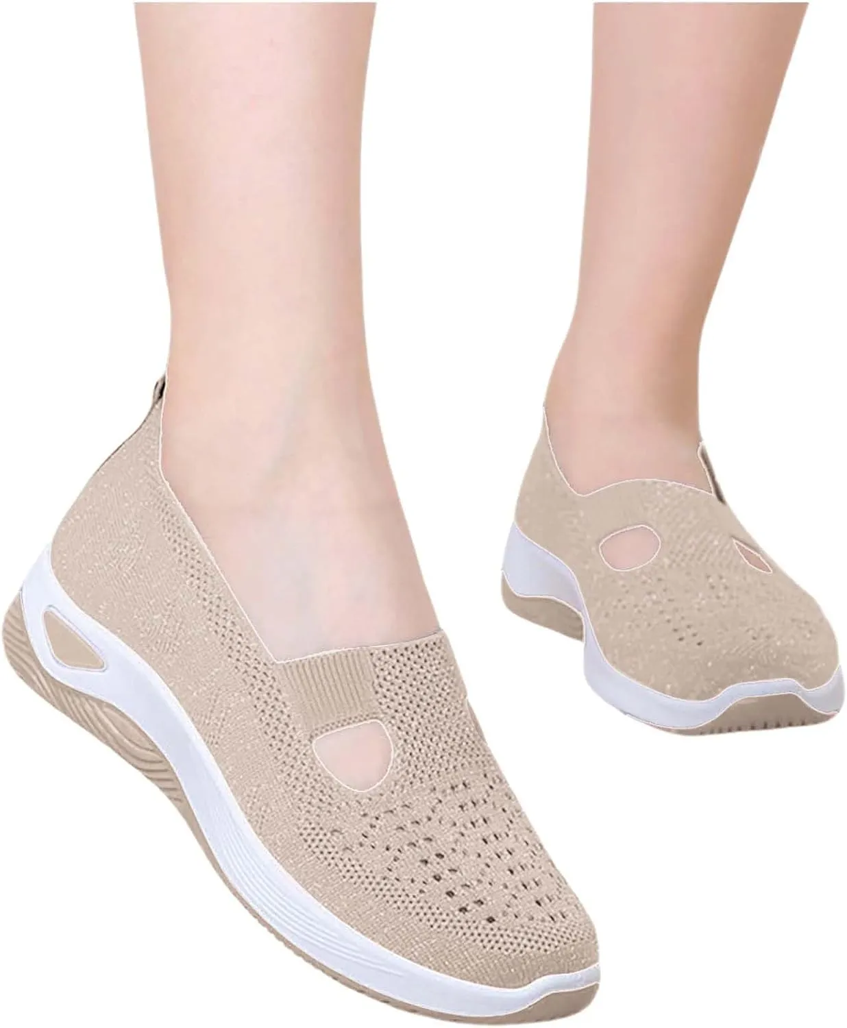 Orthopedic Shoes for Women 2025 New Women's Woven Non Slip Work Shoes Women Wide Feet Casual Slip On Shoes Black Platform Sneaker Slip On Tennis Shoe White Loafers