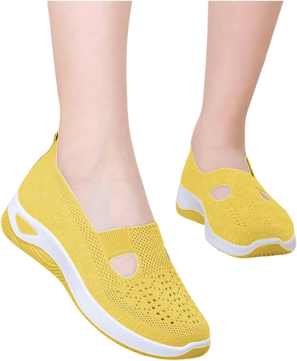 Orthopedic Shoes for Women 2025 New Women's Woven Non Slip Work Shoes Women Wide Feet Casual Slip On Shoes Black Platform Sneaker Slip On Tennis Shoe White Loafers