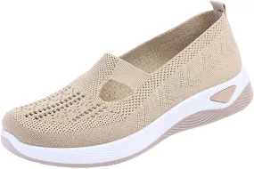 Orthopedic Shoes for Women 2025 New Women's Woven Non Slip Work Shoes Women Wide Feet Casual Slip On Shoes Black Platform Sneaker Slip On Tennis Shoe White Loafers