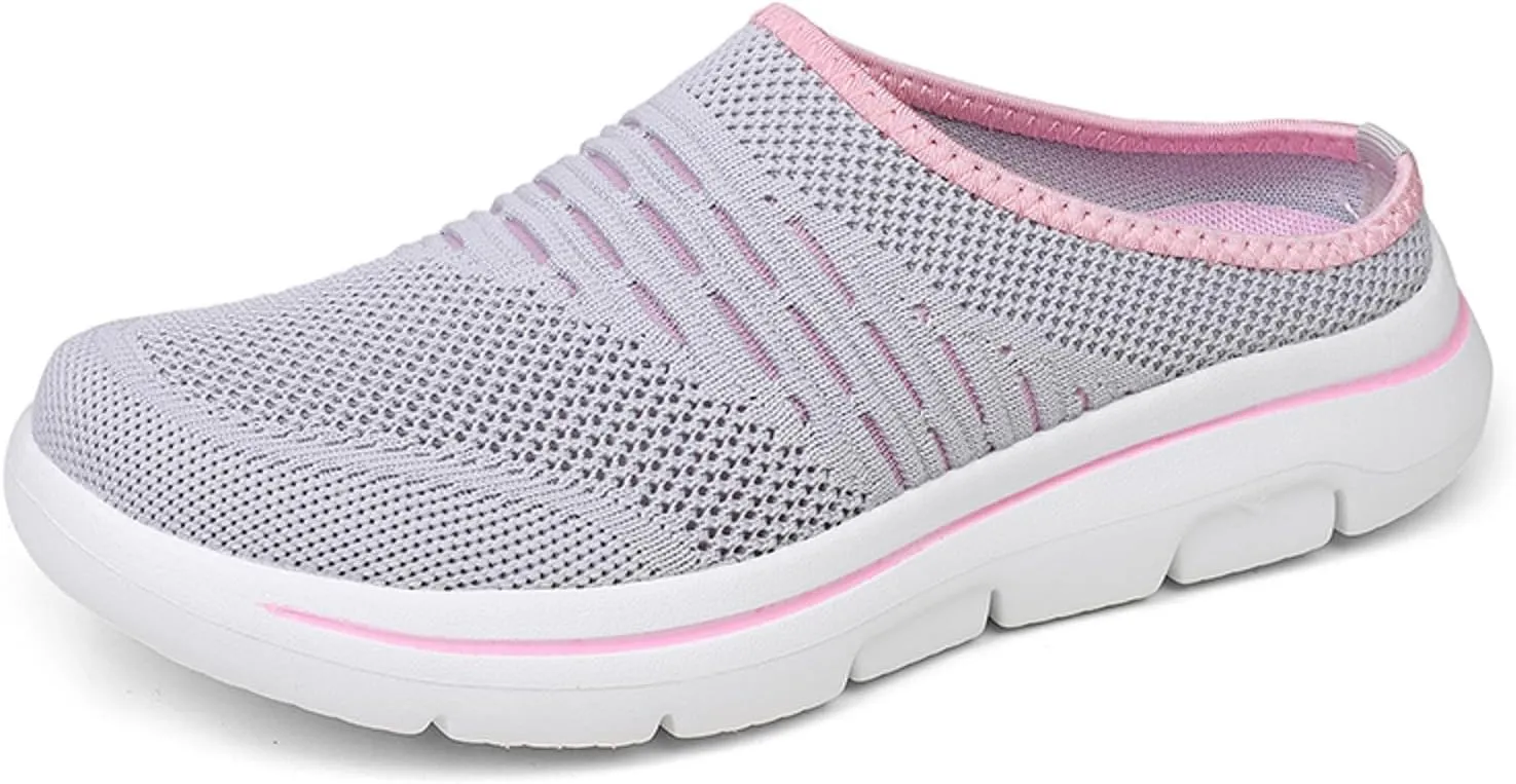 Orthopedic Sneakers for Women with Arch Support Slip on Walking Shoes Comfort Lightweight Breathable Mesh Sock Shoe Women Wide Width Comfortable Slip on Sneakers Half Flip Flops