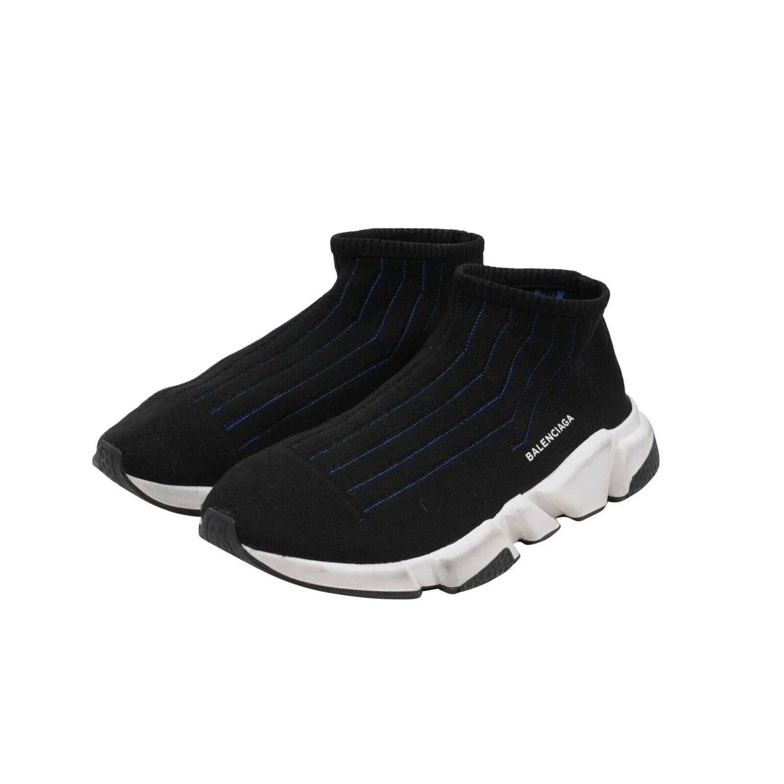 Speed Sock Trainers Black White Blue Bi Color Sneakers