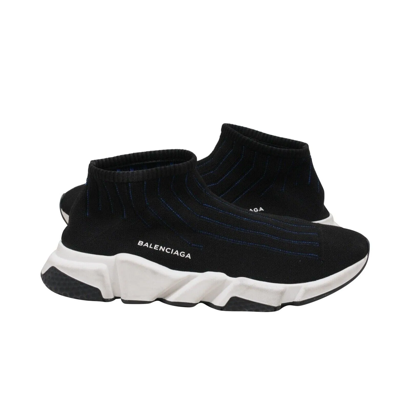 Speed Sock Trainers Black White Blue Bi Color Sneakers