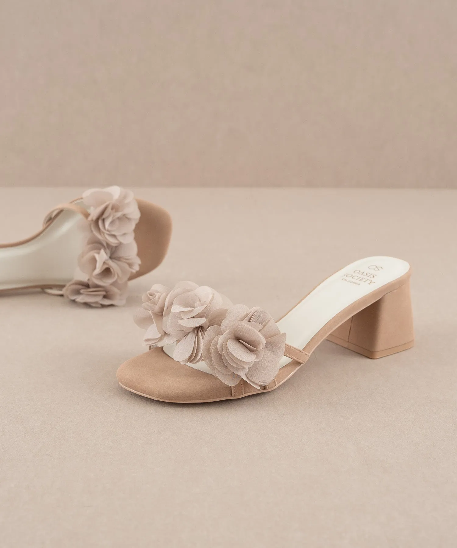 The Noor | Dusty Pink Romantic Petal Detail Heels