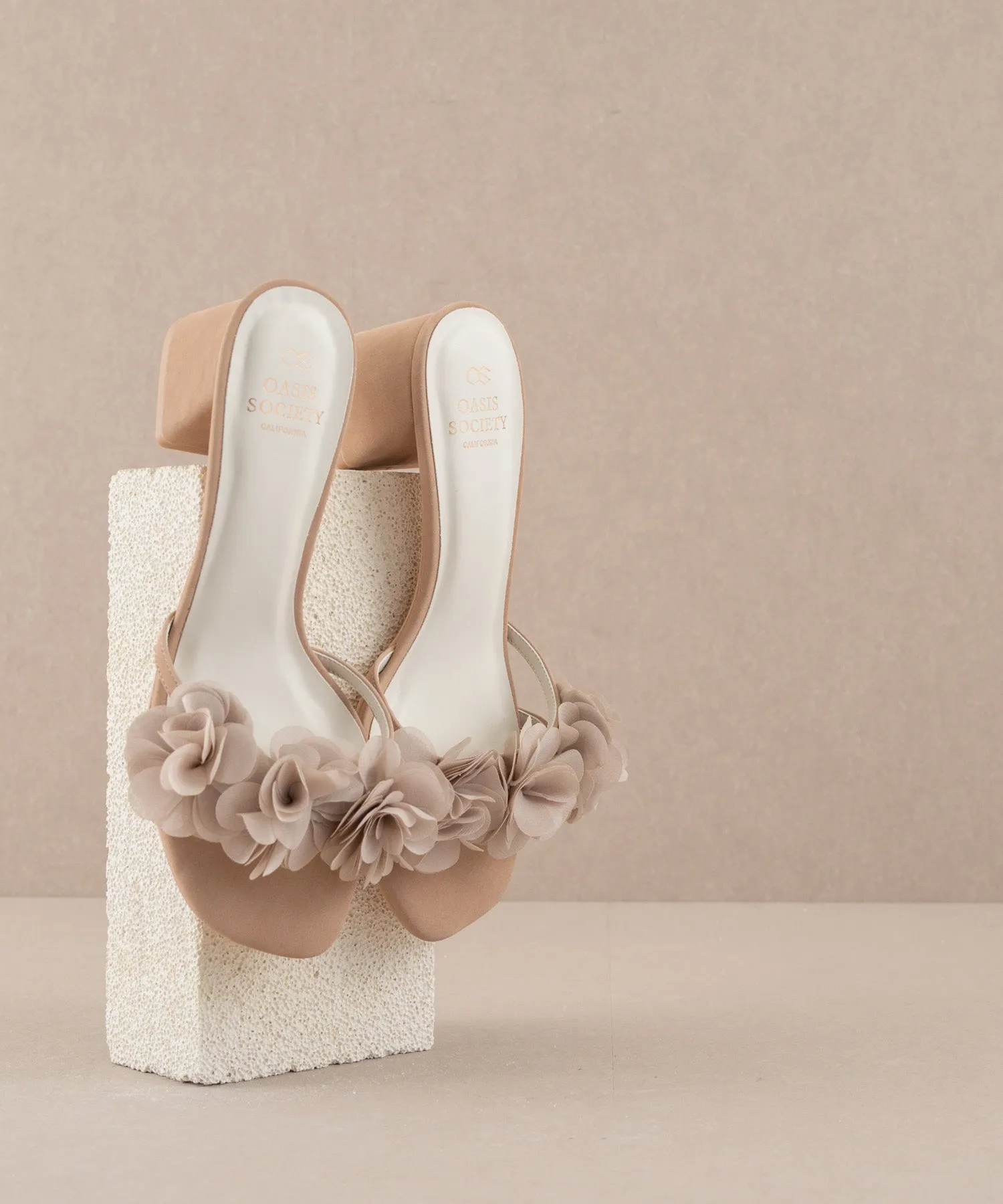 The Noor | Dusty Pink Romantic Petal Detail Heels