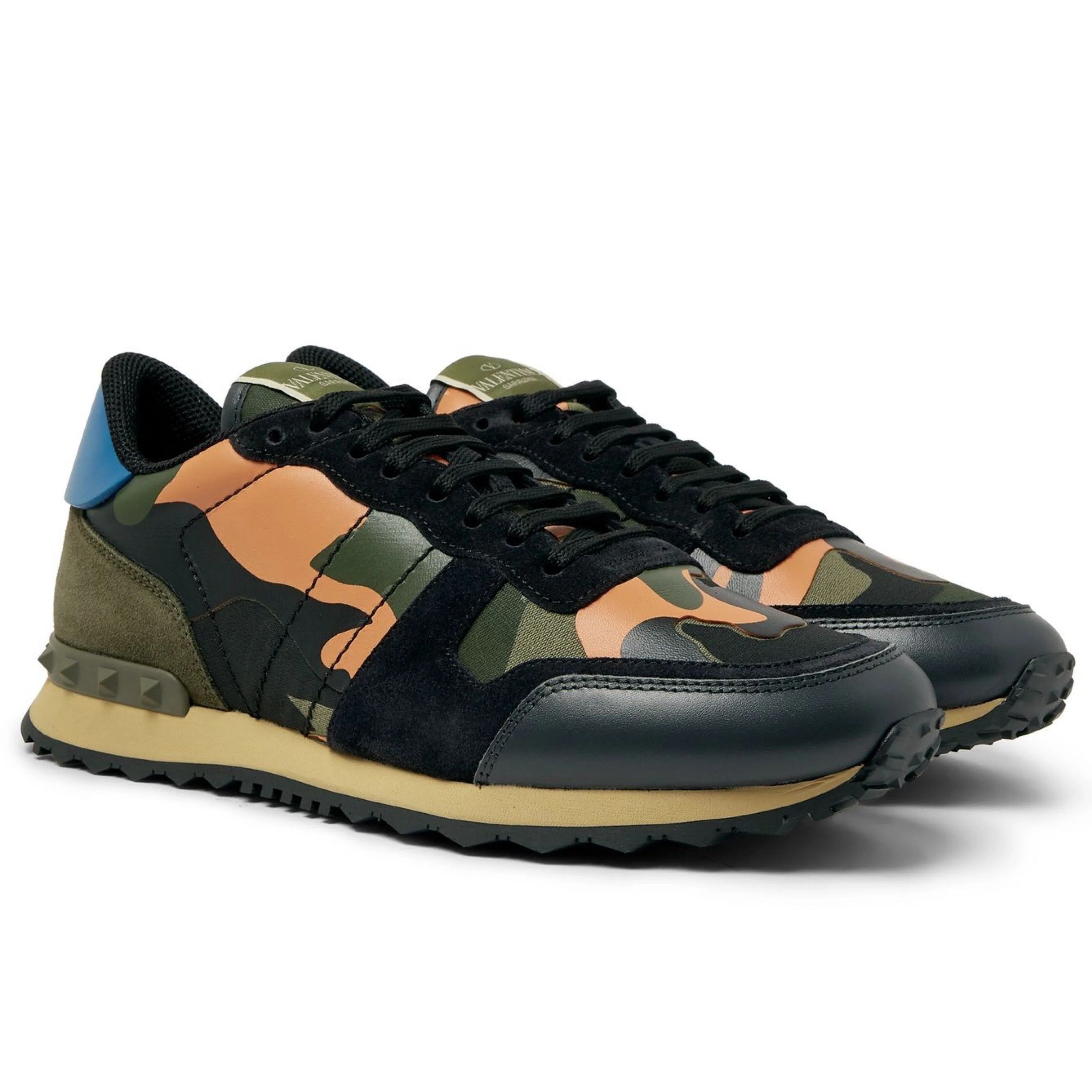 Valentino Orange & Khaki Camouflage Rockrunners