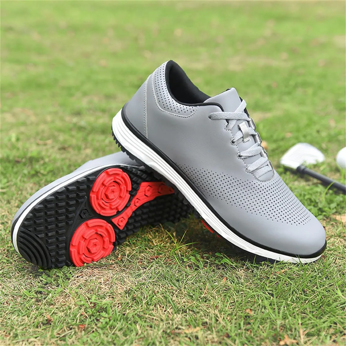 VEACAM Men's Golf Shoes Lightweight Walking Shoes Waterproof Spikeless Golf Sneakers Outdoor Anti Slip Male Golfing Footwears