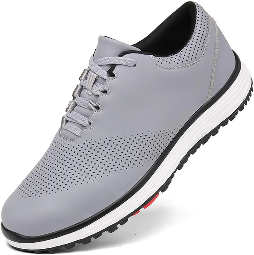 VEACAM Men's Golf Shoes Lightweight Walking Shoes Waterproof Spikeless Golf Sneakers Outdoor Anti Slip Male Golfing Footwears