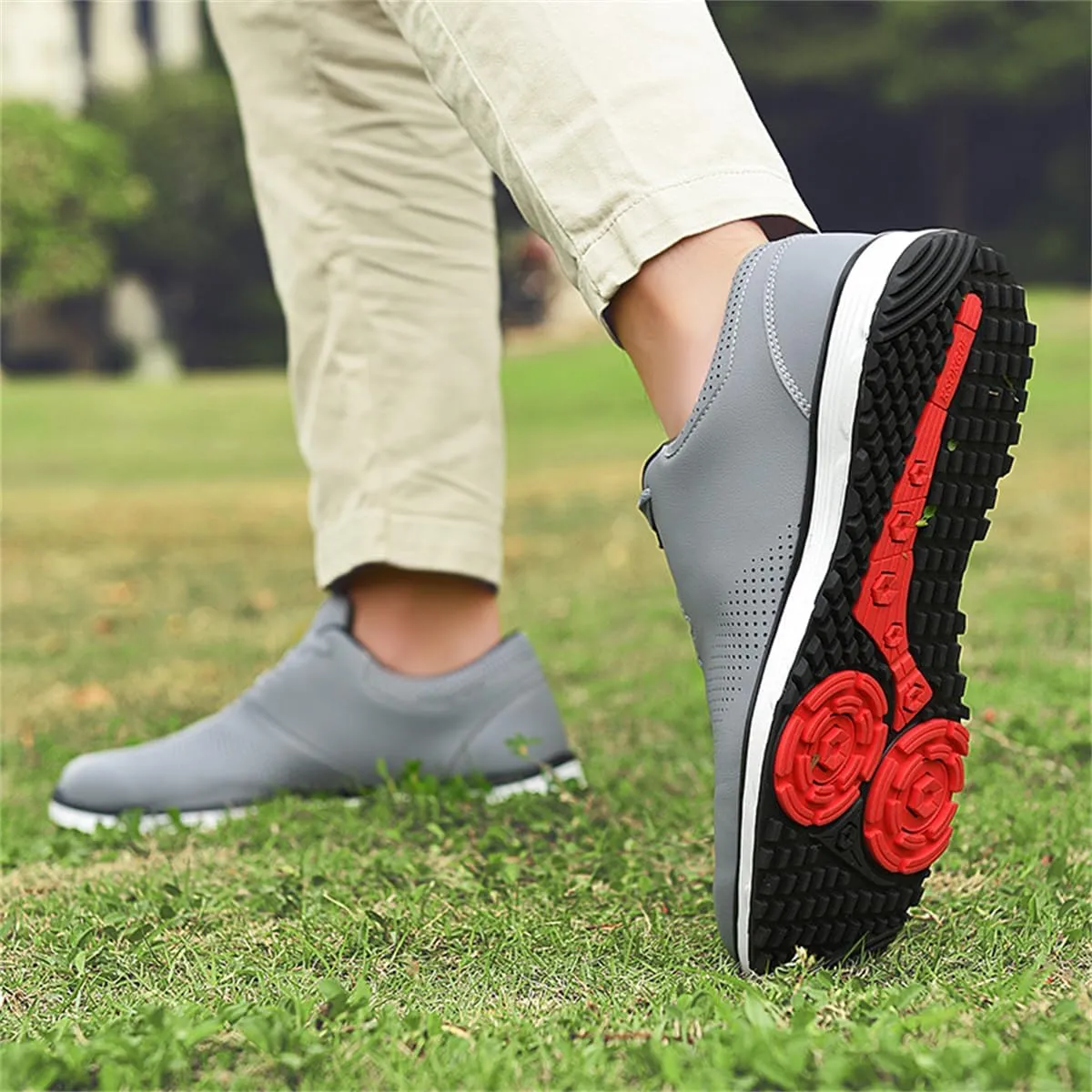VEACAM Men's Golf Shoes Lightweight Walking Shoes Waterproof Spikeless Golf Sneakers Outdoor Anti Slip Male Golfing Footwears