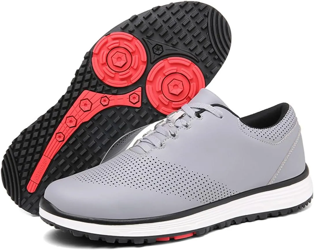 VEACAM Men's Golf Shoes Lightweight Walking Shoes Waterproof Spikeless Golf Sneakers Outdoor Anti Slip Male Golfing Footwears