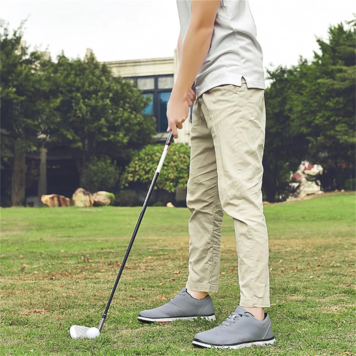 VEACAM Men's Golf Shoes Lightweight Walking Shoes Waterproof Spikeless Golf Sneakers Outdoor Anti Slip Male Golfing Footwears