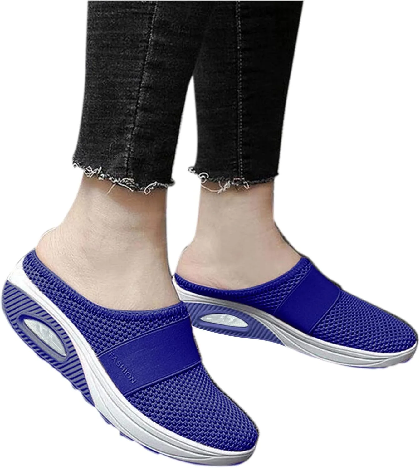 Womens Backless Sneakers Mesh Slip-on Mule Shoes Running Shoes for Women Wide Feet Casual Tennis Shoes White Platform Sneakers Brown Tennis Shoe Loafers Casual Slip On