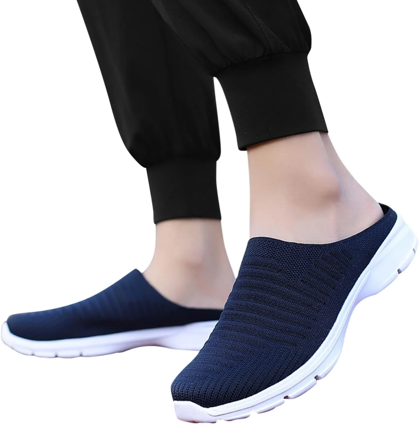 Womens Mesh Mules Orthopedic Sneakers for Women Arch Support Breathable Lightweight Running Shoes Comfortable Slip On Walking Shoes