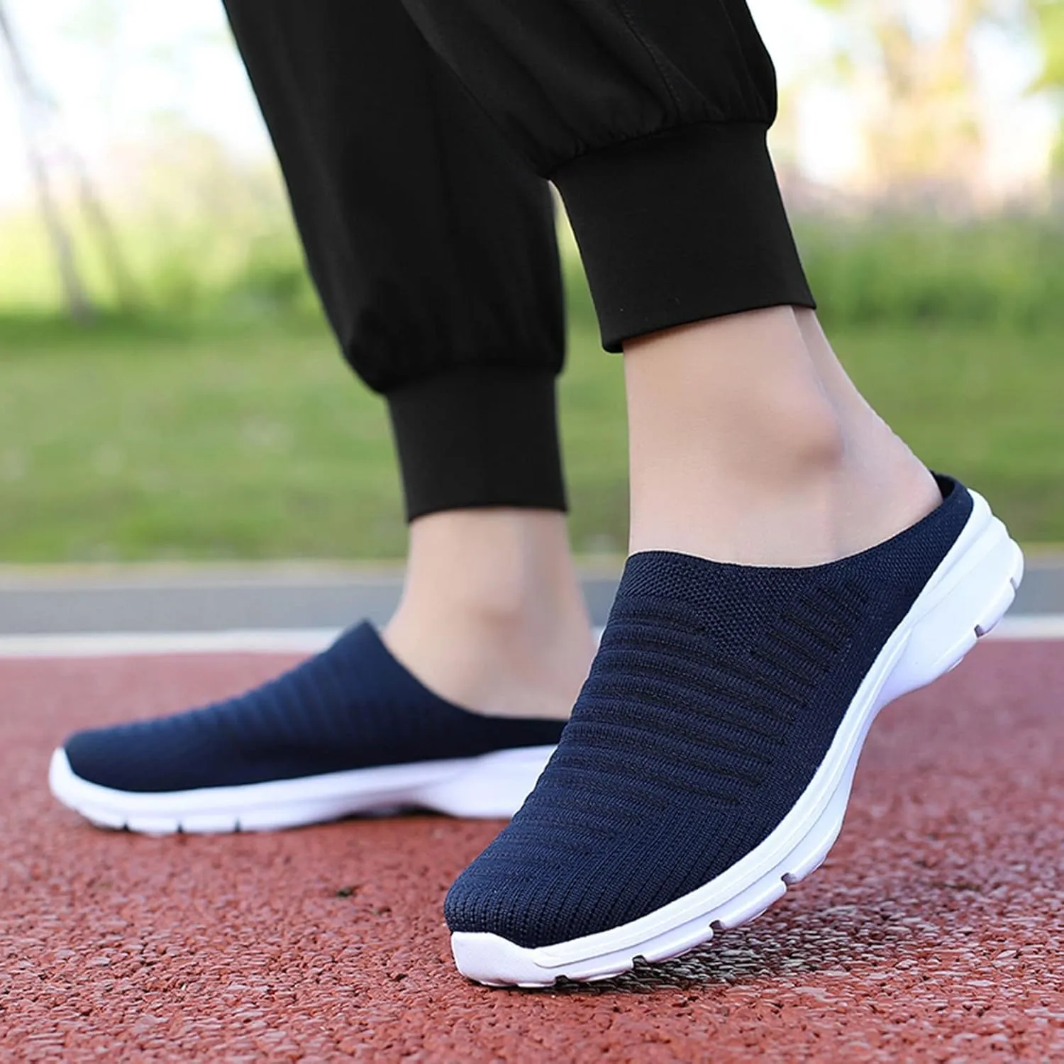 Womens Mesh Mules Orthopedic Sneakers for Women Arch Support Breathable Lightweight Running Shoes Comfortable Slip On Walking Shoes