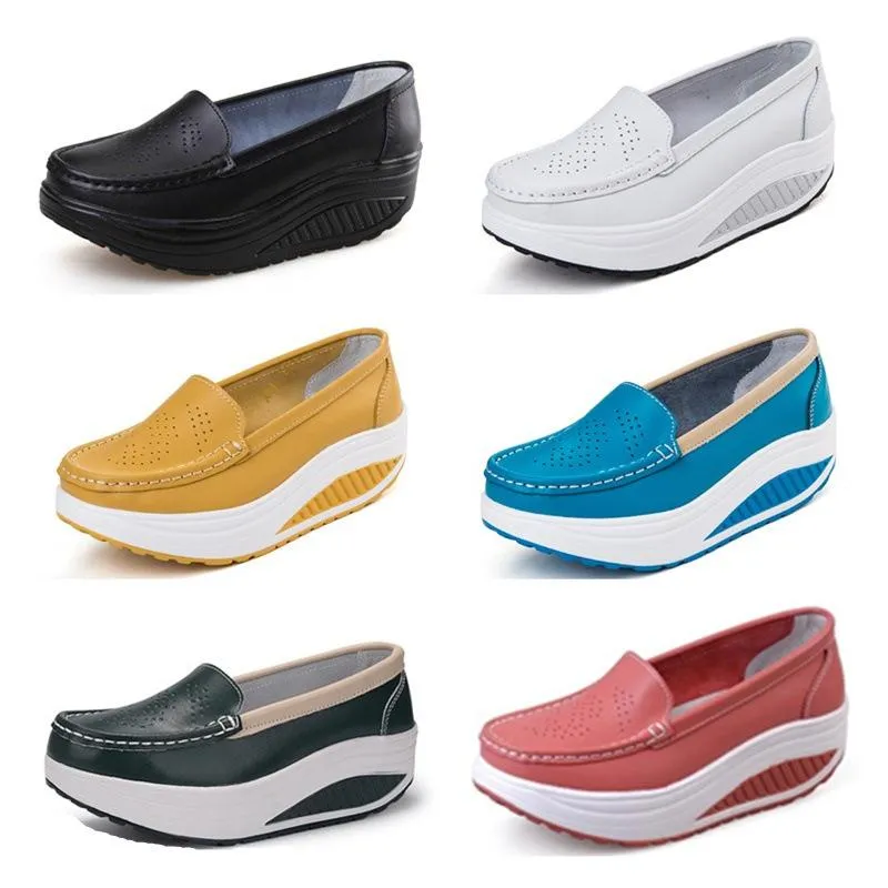 Women's platform wedge slip on nursing working loafers shoes
