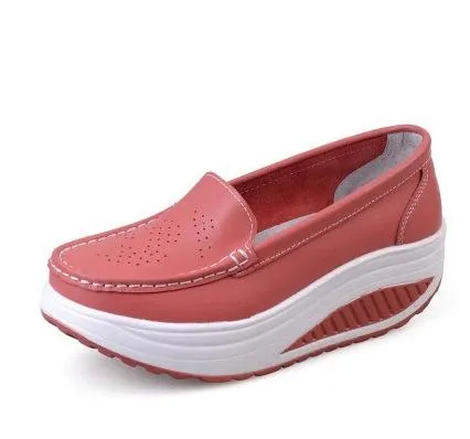 Women's platform wedge slip on nursing working loafers shoes